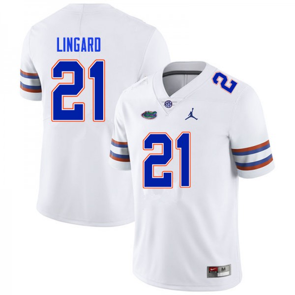 Men #21 Lorenzo Lingard Florida Gators College Football Jersey White